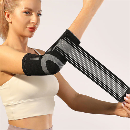 Good-Looking Sports Knitted Elbow Brace with Compression Strap