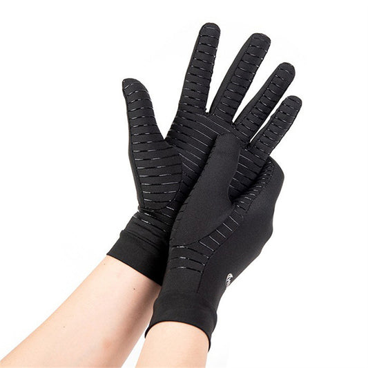 Black Full Finger Compression Gloves for Relief Arthritis Pain