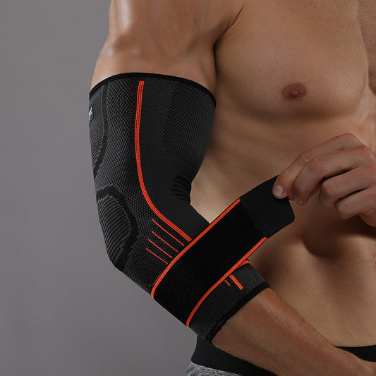 Sports Fitness Orange Elbow Brace with Adjustable Strap